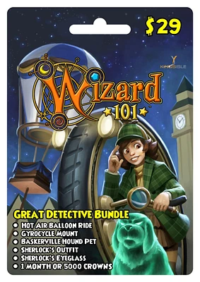 KingsIsle Wizard101 Great Detective Bundle Digital Card