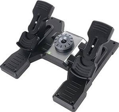 Logitech Professional Flight Simulation Rubber Pedals with Toe Brake