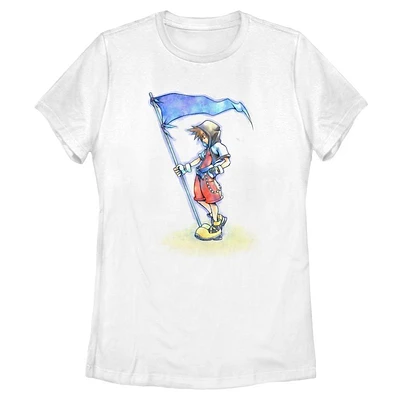 Kingdom Hearts Sora With Flag Womens T-Shirt