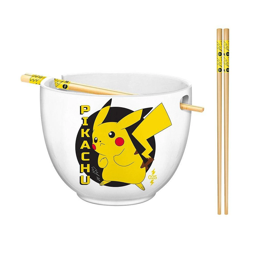 Pokemon Pikachu Ramen Bowl with Chopsticks