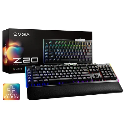 EVGA Z20 RGB Backlit LED Optical Mechanical Switches Gaming Keyboard