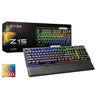 EVGA Z15 RGB Backlit LED Hot Swappable Kailh Speed Bronze Switches Mechanical Gaming Keyboard Linear Switches