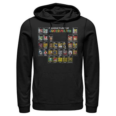 Super Mario Periodic Table Distressed Hooded Sweatshirt