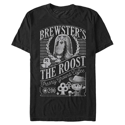 Animal Crossing Brewster Coffee Black and White T-Shirt