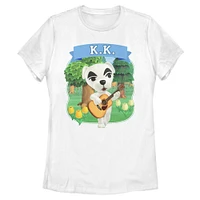 Animal Crossing K.K. Slider Acoustic Guitar Women's T-Shirt