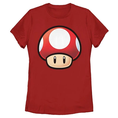 Super Mario Bros Red Power Up Mushroom Womens T-Shirt