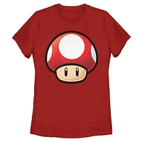 Super Mario Bros Red Power Up Mushroom Womens T-Shirt