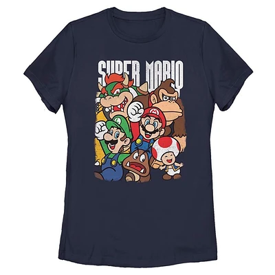 Super Mario Bros Group Womens T-Shirt