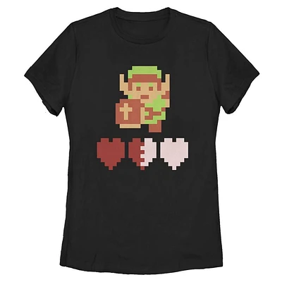 The Legend of Zelda 8-Bit Link Health Womens T-Shirt