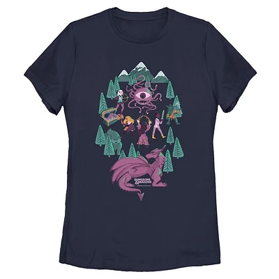 Dungeons and Dragons Fantasy Adventure Crew Womens T-Shirt