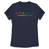 Dungeons and Dragons Rainbow Dice Womens T-Shirt