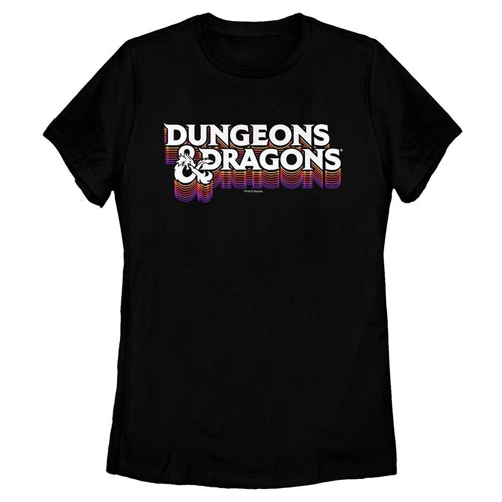 Dungeons and Dragons Retro Stacked Logo Womens T-Shirt
