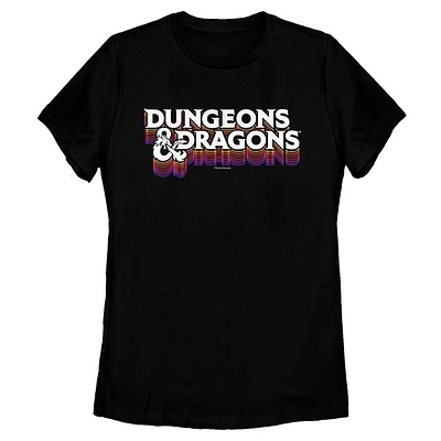 Dungeons and Dragons Retro Stacked Logo Womens T-Shirt