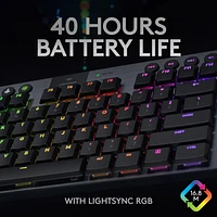 Logitech G915 TKL LIGHTSPEED Wireless Carbon Clicky Switches Gaming Keyboard