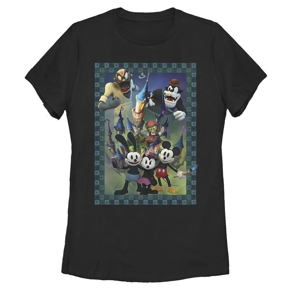 Epic Mickey Character Poster Womens T-Shirt