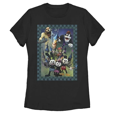 Epic Mickey Character Poster Womens T-Shirt
