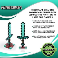 Minecraft Diamond Sword LED Mood 15.6-in Light Lamp