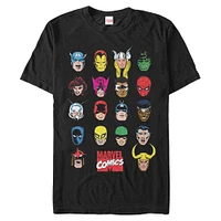 Marvel Comics Character Heads Mens T-Shirt