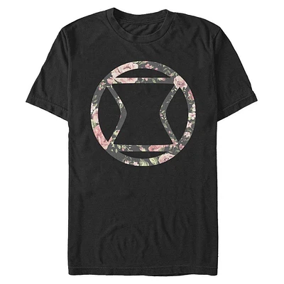 Marvel Black Widow Rose Logo Mens T-Shirt