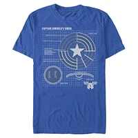 Marvel Captain America Shield Schematic Unisex T-Shirt