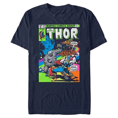 Marvel Thor Neon Comic Cover Mens T-Shirt