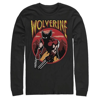 X-Men Wolverine 8-Bit Long Sleeve Mens T-Shirt