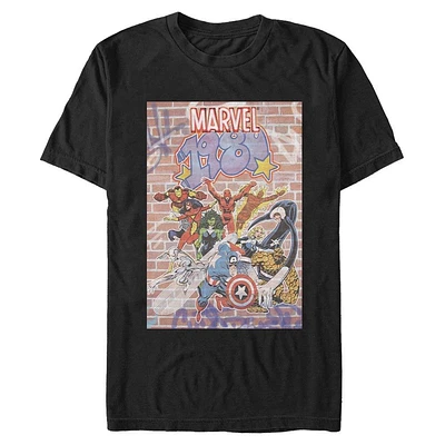 Marvel 1980 Graffiti Hero Mens T-Shirt