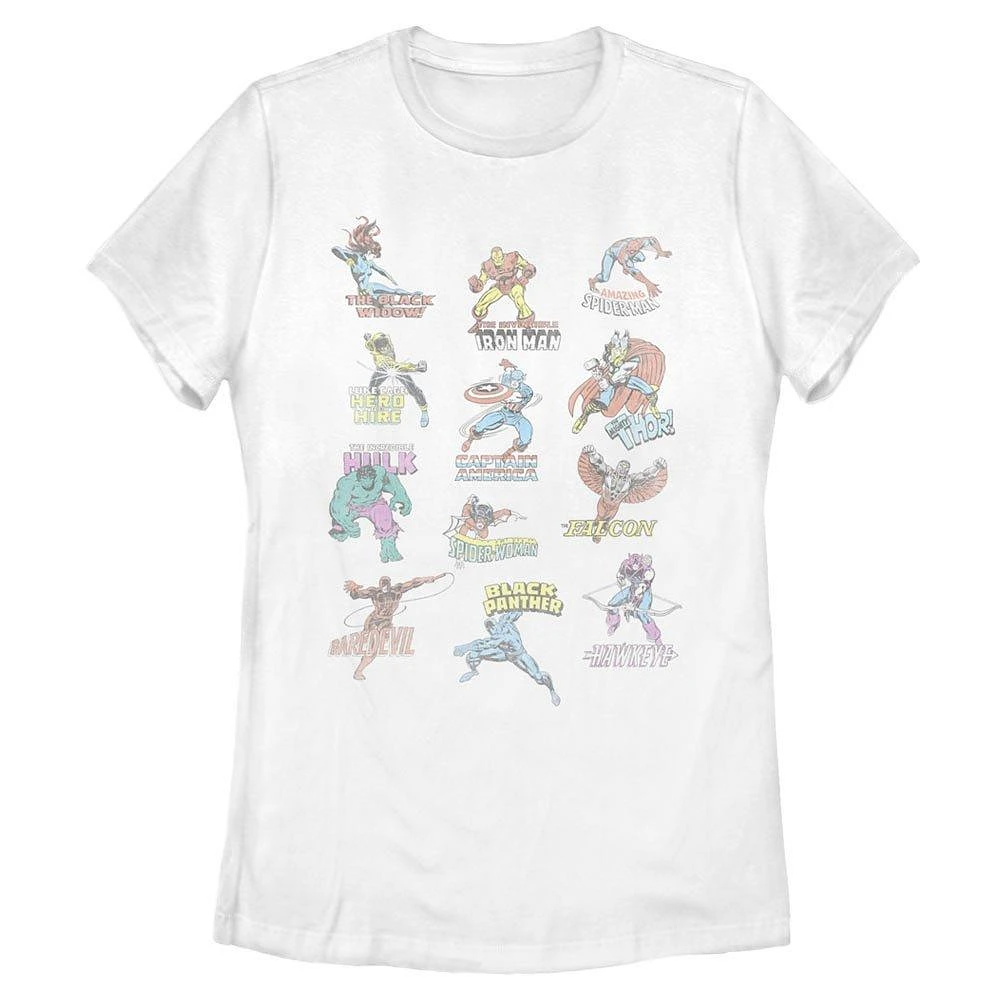 Marvel Character Chart Womens T-Shirt