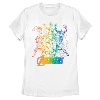 Marvel Avengers Rainbow Group Womens T-Shirt