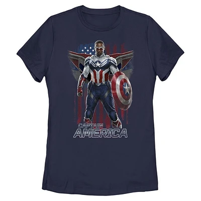 Marvel The Falcon and The Winter Soldier Captain America Pose Womens T-Shirt