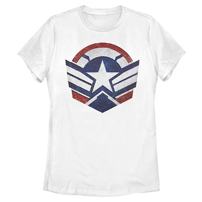 Marvel The Falcon and the Winter Soldier Distressed Winged Logo Womens T-Shirt