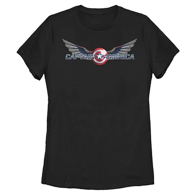 Marvel The Falcon and the Winter Soldier Captain America Winged Shield Womens T-Shirt