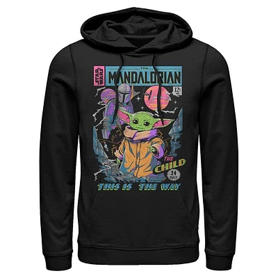 Star Wars The Mandalorian Neon Comic Book Cover Unisex Hooded Sweatshirt