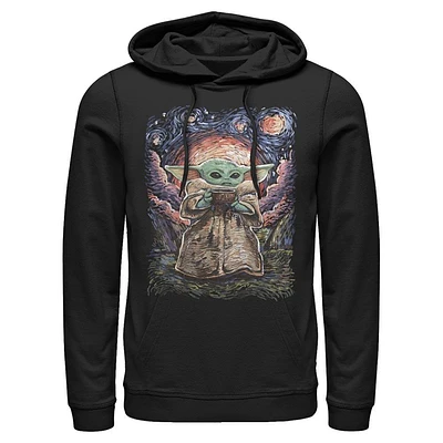Star Wars The Mandalorian The Child Starry Night Mens Hooded Sweatshirt