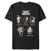 Star Wars The Bad Batch Helmets Mens T-Shirt