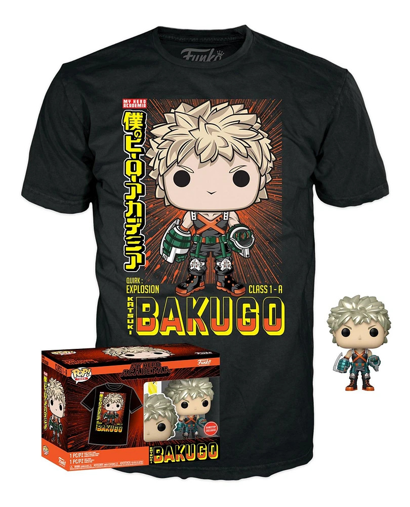 Funko My Hero Academia POP! Katsuki Bakugo and T-Shirt GameStop Exclusive