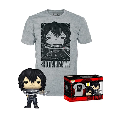 Funko POP! Tees My Hero Academia Shota Aizawa Pocket Vinyl Figure and Unisex T-Shirt