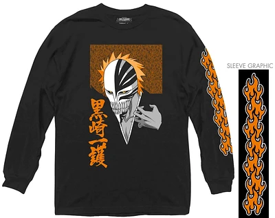 Bleach Ichigo Orange Flame Cutout Long Sleeve T-Shirt
