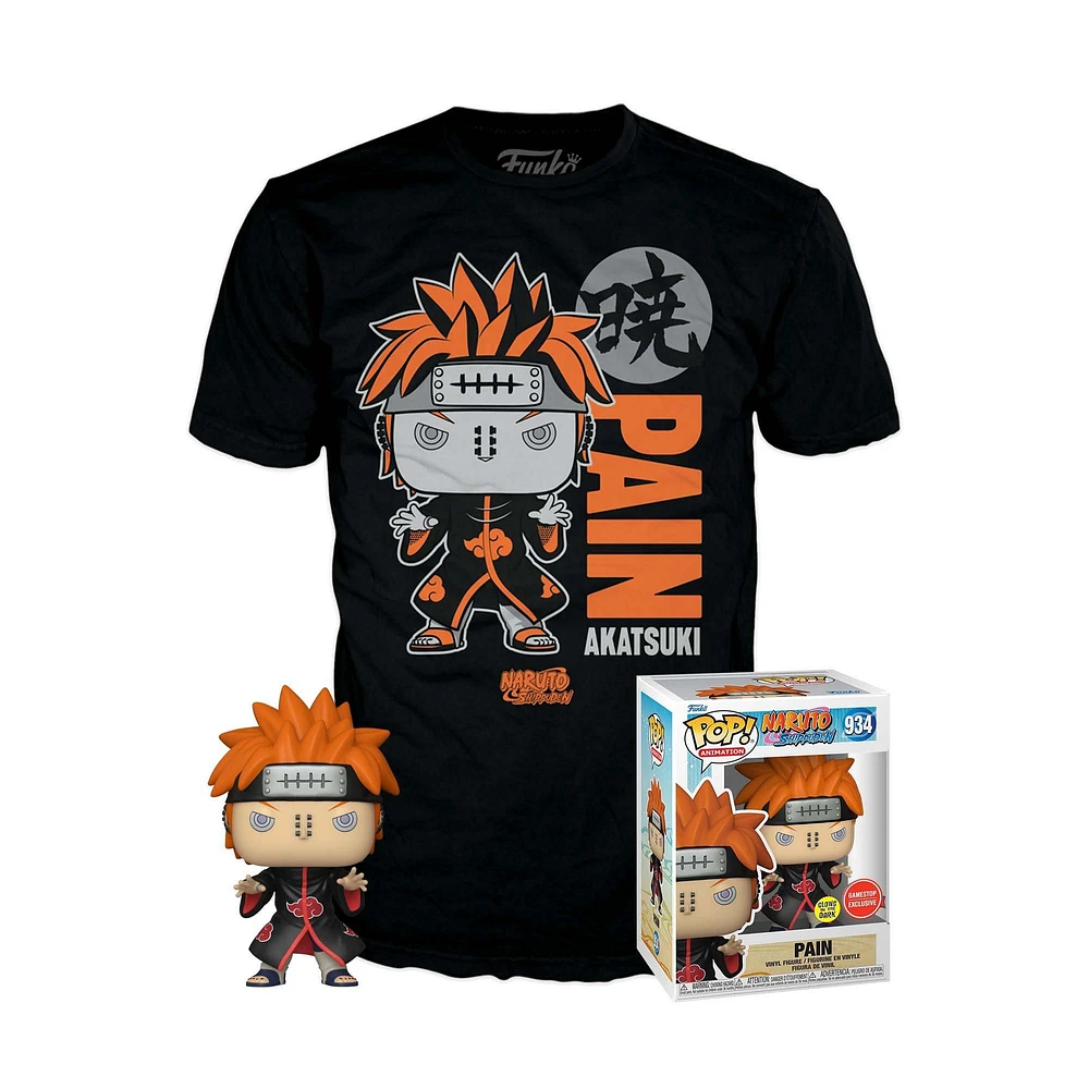 Funko POP! Animation: Naruto: Shippuden Pain Glow-in-the-Dark Vinyl Figure and T-Shirt GameStop Exclusive