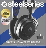 SteelSeries Arctis Nova 7P Wireless Gaming Headset for PlayStation 5, PlayStation 4, Xbox Series X, Nintendo Switch, and PC Black