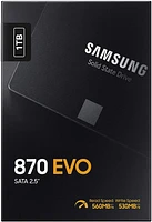 Samsung 870 EVO 1TB 2.5-in SATA III Internal SSD Single Unit Version MZ-77E1T0B/AM