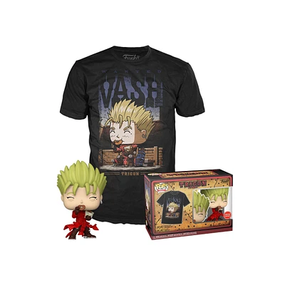 Funko POP! And Tee: Trigun Vash with Donuts 4.8-in Vinyl Figure and Unisex T-Shirt GameStop Exclusive