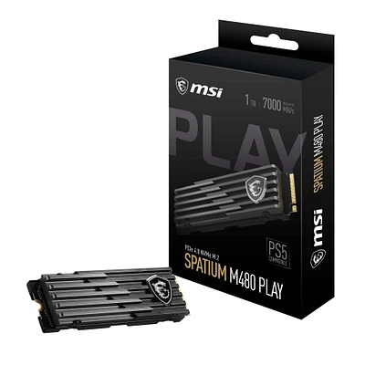 MSI SPATIUM M480 PCIe 4.0 NVMe M.2 1TB PLAY Internal SSD SM480N2TBP for PlayStation 5