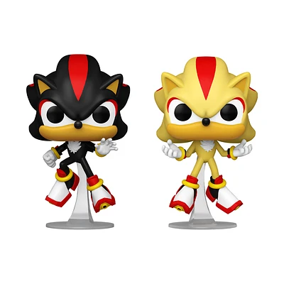 Funko POP! Games: Sonic the Hedgehog - Shadow and Super Shadow 4.75-in Glow-in-the-Dark Vinyl Figure Set (2-Pack) GameStop Exclusive