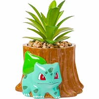 Pokemon Bulbasaur and Tree Stump Mini Ceramic Planter