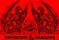 Dungeons and Dragons Heraldic Dragons with Dice Red Unisex Short Sleeve Cotton T-Shirt