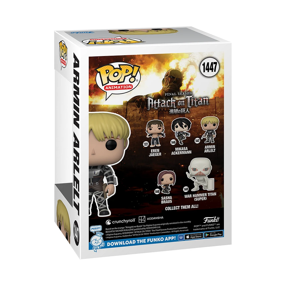 Funko POP! Animation: Attack on Titan Armin Arlert (or Chase) 3.85-in Vinyl  Figure - GameStop in Irvine, CA