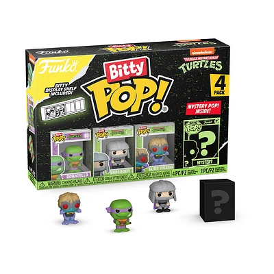 Funko Bitty POP! Teenage Mutant Ninja Turtles (Donatello, Shredder, Baxter Stockman, Mystery Pop) 0.9-in Vinyl Figure Set 4-Pack