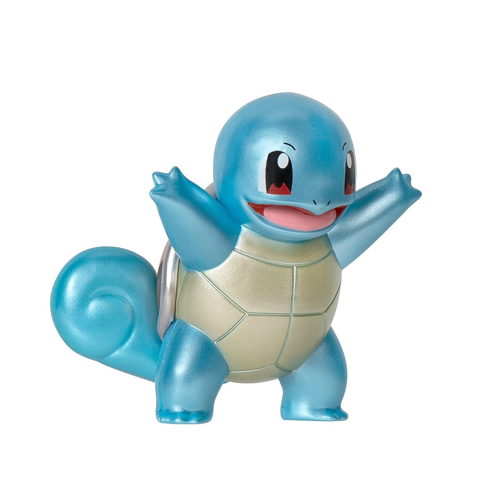 Jazwares Pokemon Select True-Color Metallic Squirtle 3-in Battle Figure