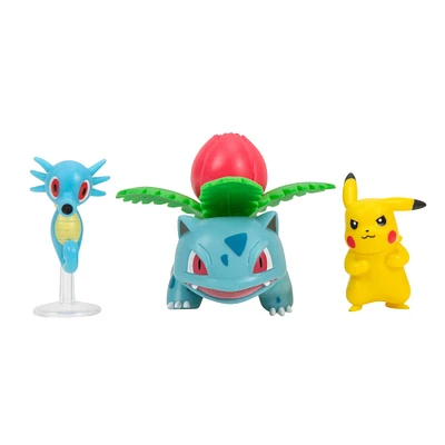 Jazwares Pokemon Battle Figure Set 3-Pack (Pikachu, Horsea, and Ivysaur)